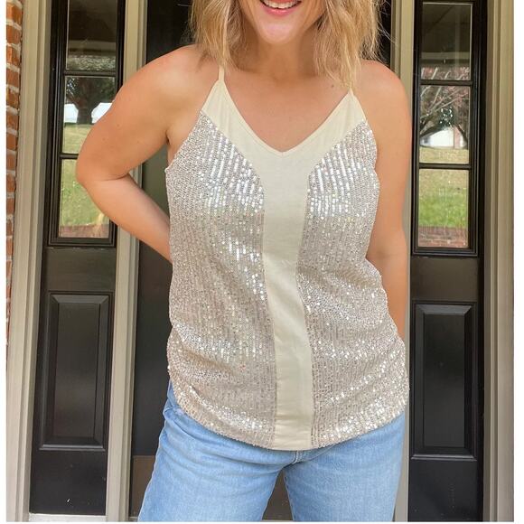 Gold Sequin Tank - Picture 1 of 2
